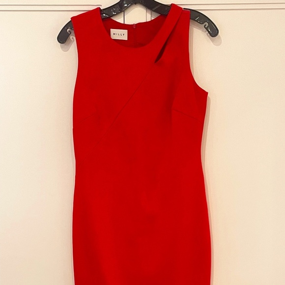 MILLY SUEDE RED DRESS - Picture 1 of 6